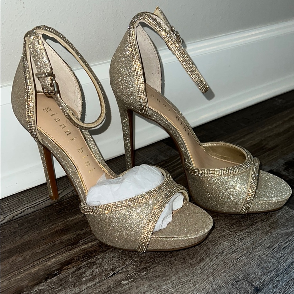 Gianni Bini Sparkling Gold Heels